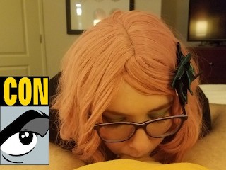 Erica Harmon deepthroats and fucks a fan from Comic Con