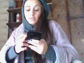 Garage Smoking - Candid Smoking - Hot Smoking - Smoking Fetish, Smoking, Flawless Melissa