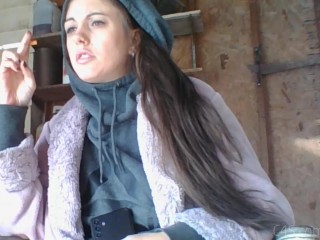 Garage Smoking - Candid Smoking - Hot Smoking - Smoking Fetish, Smoking, Flawless Melissa