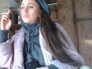 Garage Smoking - Candid Smoking - Hot Smoking - Smoking Fetish, Smoking, Flawless Melissa