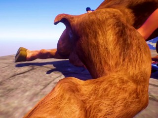 Furry Minotaur vs Horny girl | Furry monsters fuck | 3D Porn Wild Life