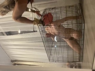 Domina Evgenia - my slave lives in a cage (Part 1)