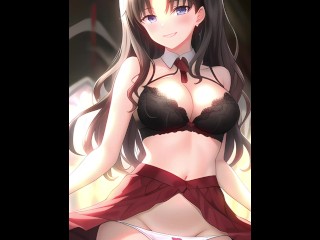 Rin Tohsaka takes sexy undress and takes it rough