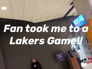 My co-worker took me to a Lakers Game! I gave him a Post Game Blowjob in the car on the way home!