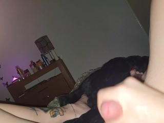 I get horny alone in bed every night.. Trans girl dick and cumshot