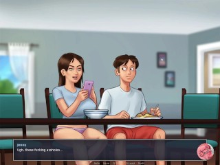 Summertime saga #13 - Stepson and busty stepmom mansturbating - Gameplay