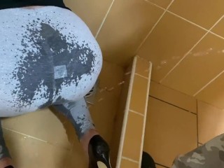 Guy Pee on My Ass in Leggings a lot and I to Wetting my Pants