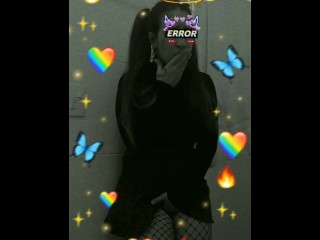 Shy and horny : your cute student touching herself at the bathroom until cum 💦💙😈