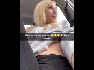 PLAYING WITH MY PUSSY OUT IN PUBLIC IN THE CAR AND ALMOST GETTING CAUGHT