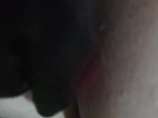 French girl with latexgloves squirts while anal playing with chain and pink butt plug