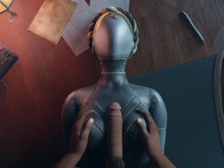 Atomic Heart No Hands Black guy tits fuck Robot Girl Big Boobs Cum on the face Titjob Animation