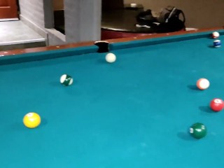 Playing some pool games with my stepsister ends in hardcore sex