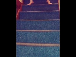 Small pee down the stairs