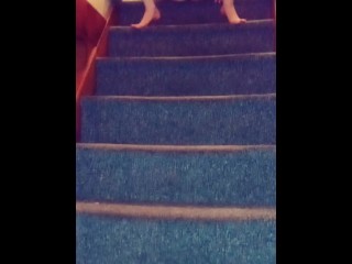 Small pee down the stairs