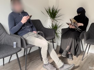 Public Dick Flash in a Hospital Waiting Room! Gorgeous muslim stranger girl caught me jerking off