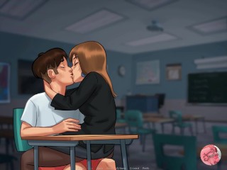 Summertime saga #17 - Kissing with the french teacher at school - Gameplay