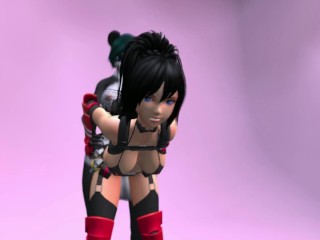 Second Life Falara is having a rough fuck with a Futa