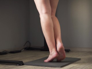 Spying On Teen Calves At Standing Desk