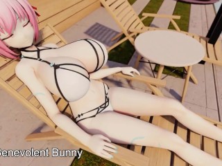 Poolside Breast Expansion (Breast expansion growth animation)