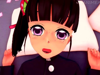 Mitsuri Kanjori and Kanao Tsuyuri Help Tanjiro to Heal Until Creampie - Demon Slayer Anime Hentai 3d
