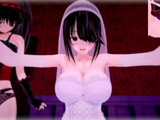 Date A Live - Two Futas Kurumi Tokisaki | Male Taker POV