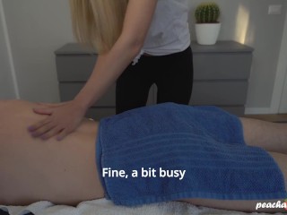 💦A NEW MASSEUSE gives me a HANDJOB with a finger in the ASS