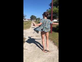 Public nudity - sex wife's naked walk in beach camping.