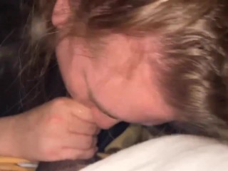 Step Mom Gives Son In Law A Late Night Blowjob And Swallows His Cum To End It.