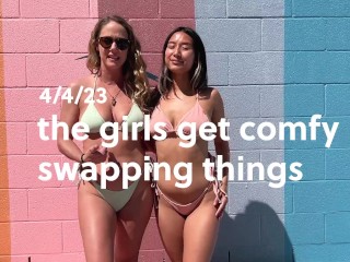 Me and my hot friends swap bikinis