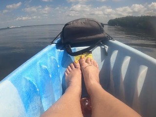 Kayaking Milf Flashing and Stripping Nude