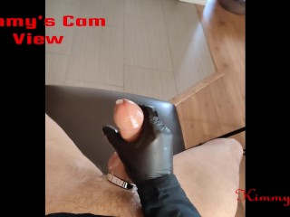 Face sitting slave masturbates while ass smothering