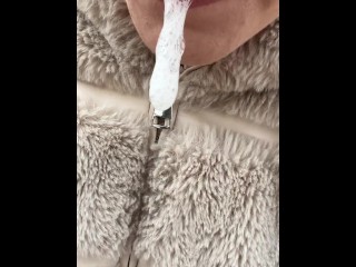 A nice teen drools a thick loogie from the tongue