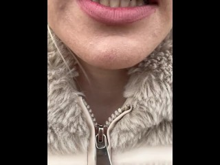 A nice teen drools a thick loogie from the tongue