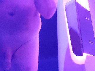 Tanning salon. Caught on camera Dancing in tanning bed