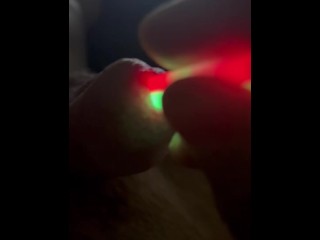 Glowsticks in 9” cock urethra sounding insertions