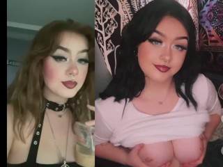 GOTH TIKTOK SLUT PIERCEDNOODLE SHOWS AMAZING TITS