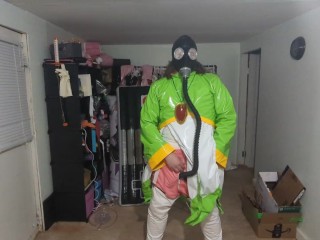 PVC Suit Gasmask Breathplay and Cosplay