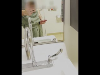 Horny nurse sneaks off to staff washroom and has quick orgasm!