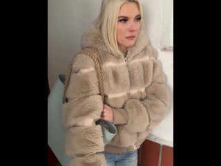 A nice teen is smoking and spitting loogies