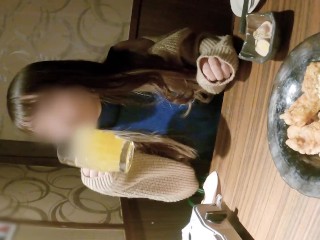 【完全主観】素人女子大生と居酒屋デート♡ラブホで生ハメ中出しセックス　フェラ　日本人　カップル　主観　おっぱい　巨乳　スタイル抜群　美女　ハメ撮り　個人撮影　手コキ　　無修正　まろちゃんねる