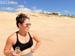 Drinking pee on a public beach in Brazil, Rio Grande do Norte, 3 liters of pee!!! 4k