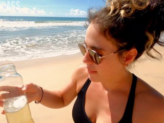 Drinking pee on a public beach in Brazil, Rio Grande do Norte, 3 liters of pee!!! 4k