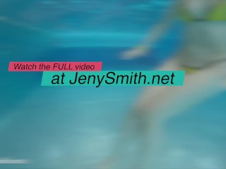 Jeny Smith bottomless in Spa. Naked underwater, nude swimming