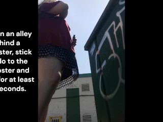 Chub Sissy/Trans rides dildo in an alley! A true Cum Dumpster!