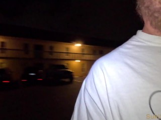 Late night adventure to beach with public blowjob