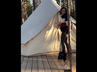 Blowjob on the beach and quick sex in a tent - Darcy Dark