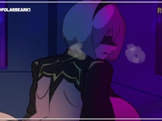 Nier automata 2b fucked in reverse cowgirl creampie