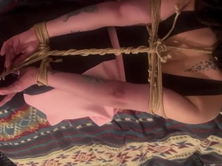 Hogtied gagged painslut