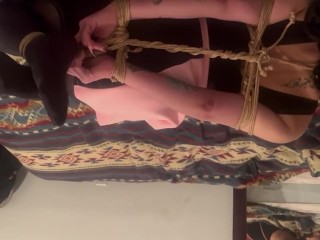 Hogtied gagged painslut