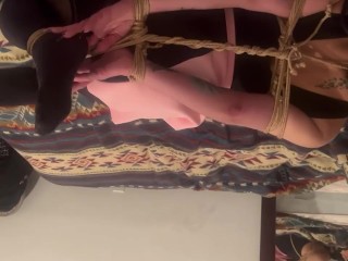 Hogtied gagged painslut